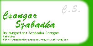 csongor szabadka business card